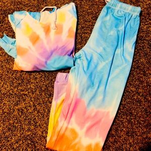 Brand new tie dye sweat suit